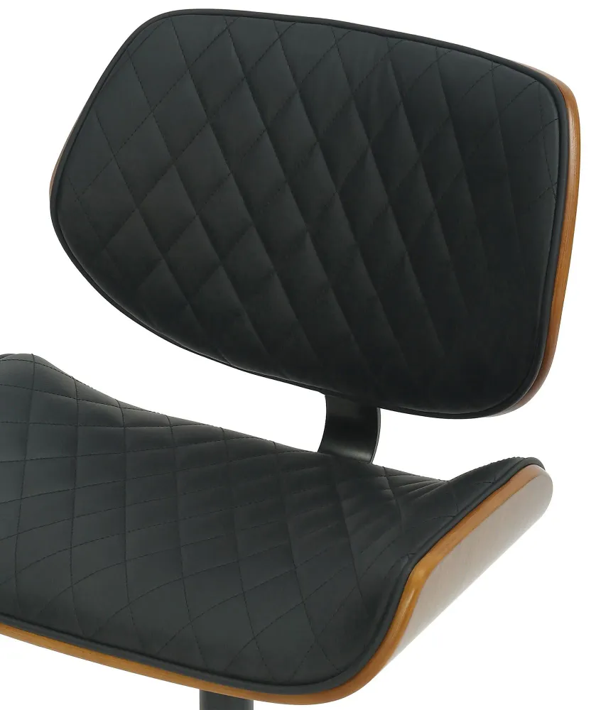 Chaise de bureau similicuir design et confortable revêtement en synthétique noir et bois cadre en métal noir BUR10680 pour...