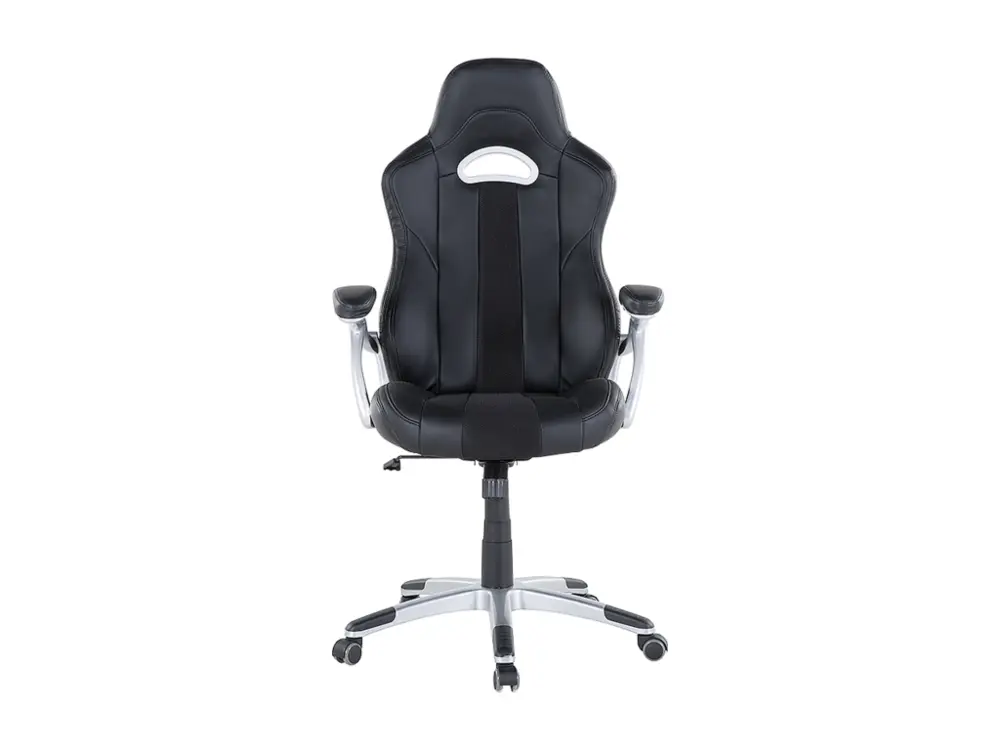 Chaise de bureau en simili-cuir noir ADVENTURE pour poste de travail réglable