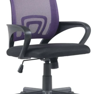 Chaise de bureau sur roulettes hauteur réglable accoudoirs en maille violet cadre plastique noir 10_0006922 avec compartim...