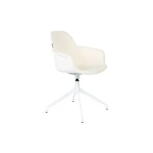 Chaise de bureau en tissu blanc Albert Kuip Zuiver - 84cm pour bureau à hauteur variable