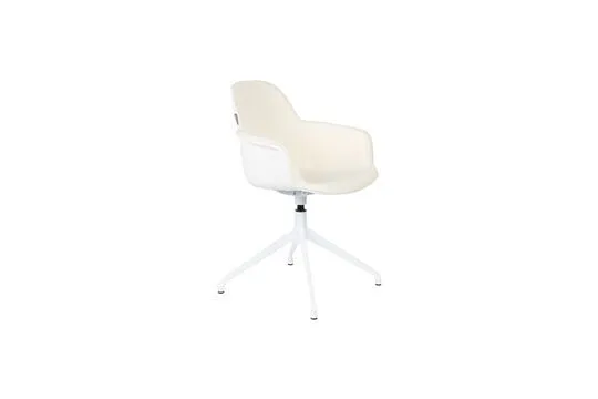 Chaise de bureau en tissu blanc Albert Kuip Zuiver - 84cm pour bureau à hauteur variable