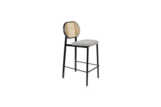 Chaise de comptoir en ratin et tissu gris Spike Zuiver - 94cm compatible avec la plupart des bureaux