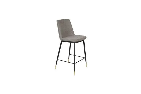 Chaise de comptoir en tissu gris Lionel Blanc pur Label - 95cm