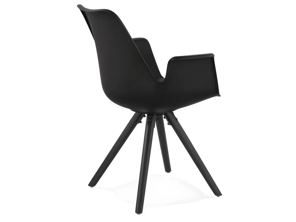 Chaise Design avec Accoudoirs "Zayven" 82cm Noir - Conforme aux Normes de Sécurité