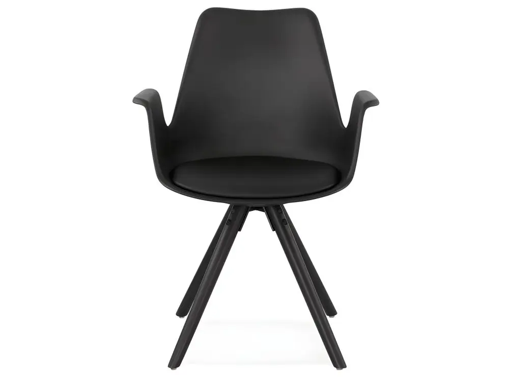 Chaise Design avec Accoudoirs "Zayven" 82cm Noir - Conforme aux Normes de Sécurité
