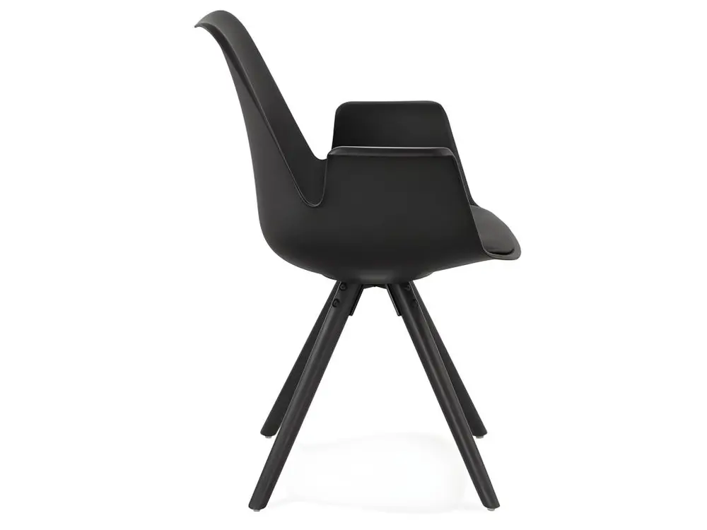 Chaise Design avec Accoudoirs "Zayven" 82cm Noir - Conforme aux Normes de Sécurité