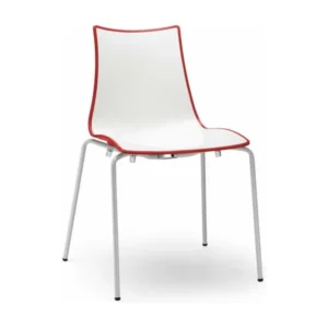Chaise design avec pieds blanc - l'unité - ZEBRA BICOLORE - deco scab - Conforme aux Normes de Sécurité