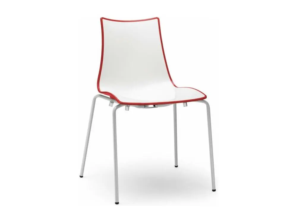 Chaise design avec pieds blanc - l'unité - ZEBRA BICOLORE - deco scab - Conforme aux Normes de Sécurité
