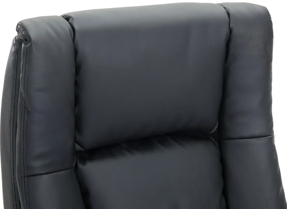 Chaise de direction rembourrée pivotant avec accoudoirs avec revêtement similicuir noir cadre plastique 10_0007011 en tiss...