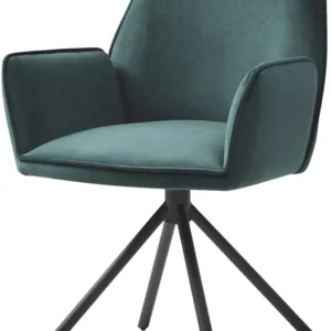 Chaise fauteuil rembourré salon bureau avec accoudoirs rotation 90° en velours vert FAL04035 avec Garantie 2 Ans