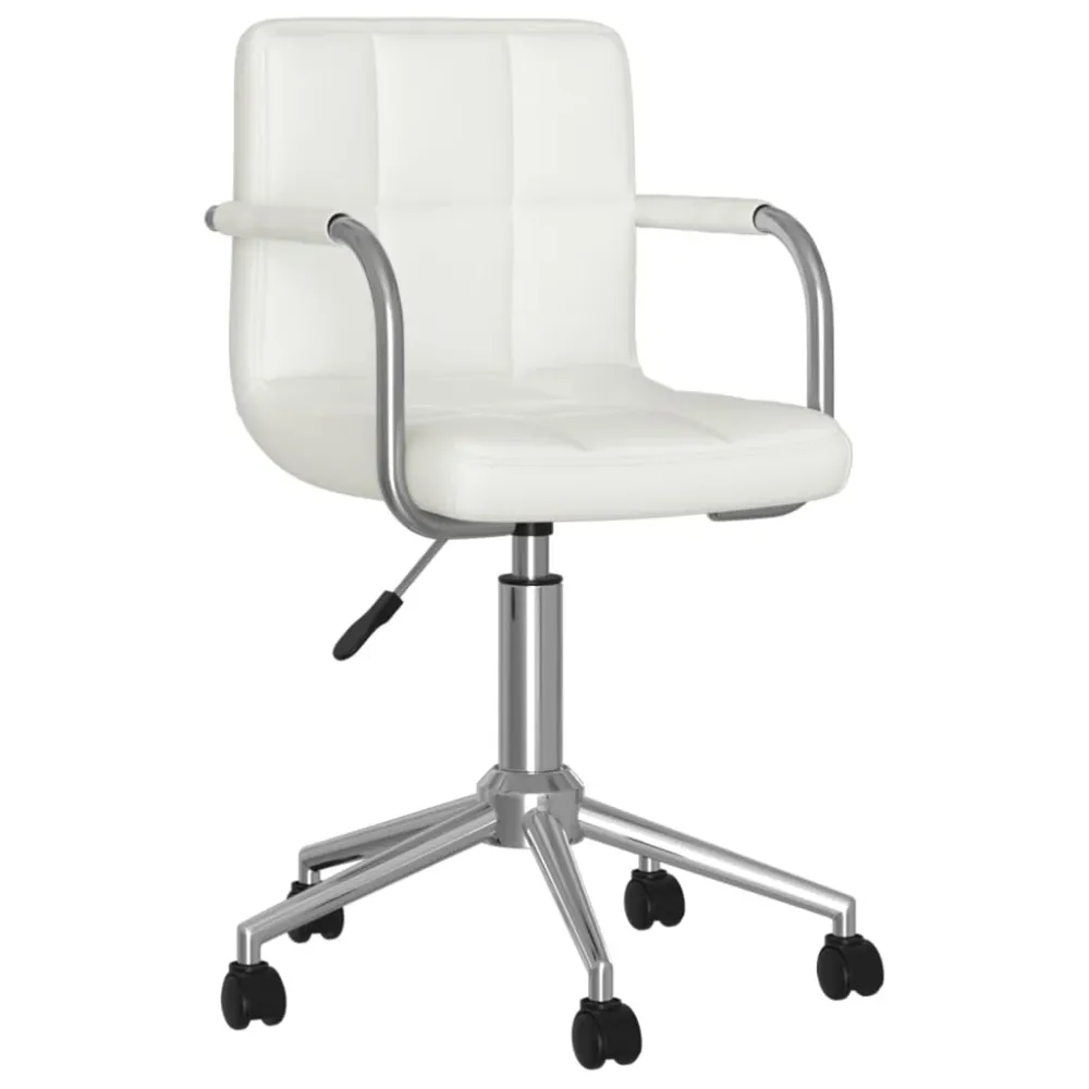 Chaise fauteuil siège de bureau informatique étude pivotante similicuir blanc 02_0024048 compatible avec la plupart des bu...