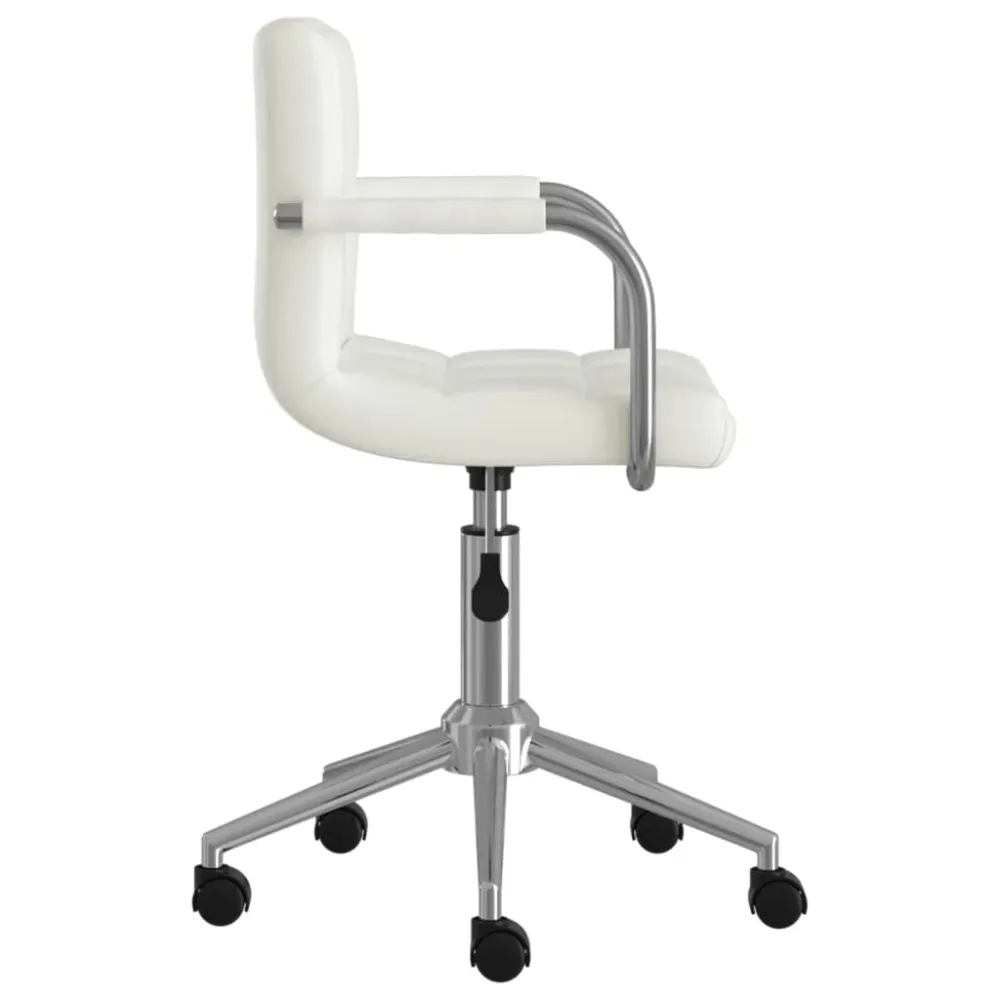 Chaise fauteuil siège de bureau informatique étude pivotante similicuir blanc 02_0024048 compatible avec la plupart des bu...
