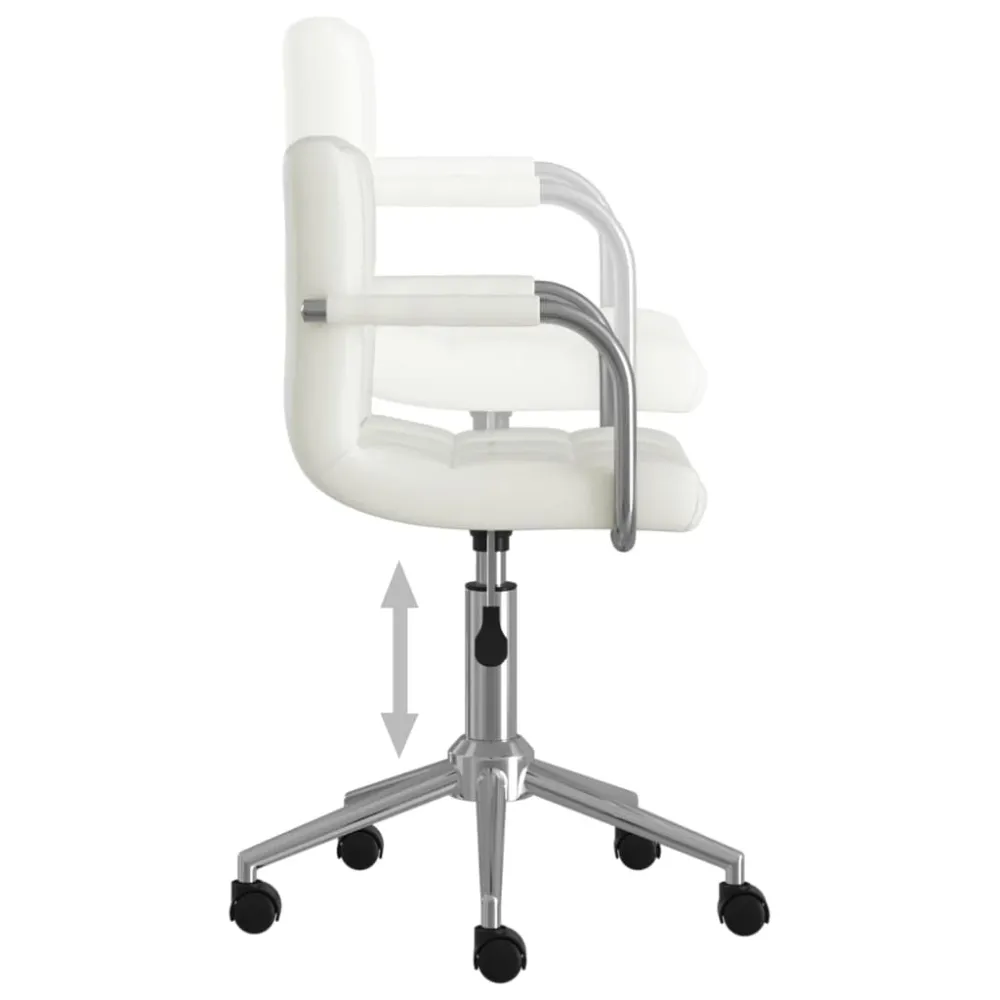 Chaise fauteuil siège de bureau informatique étude pivotante similicuir blanc 02_0024048 compatible avec la plupart des bu...