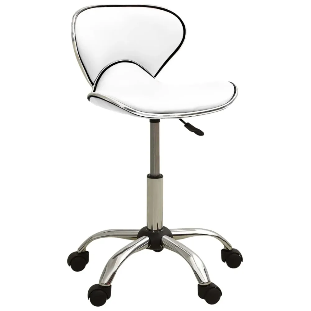 Chaise fauteuil siège de bureau informatique étude similicuir blanc 02_0023986 avec système de clipsage