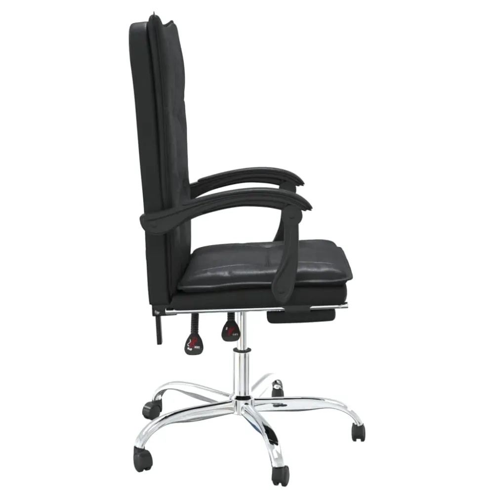 Chaise fauteuil siège pivotante de inclinable de bureau informatique étude similicuir noir 02_0024266 (Lot de 4)