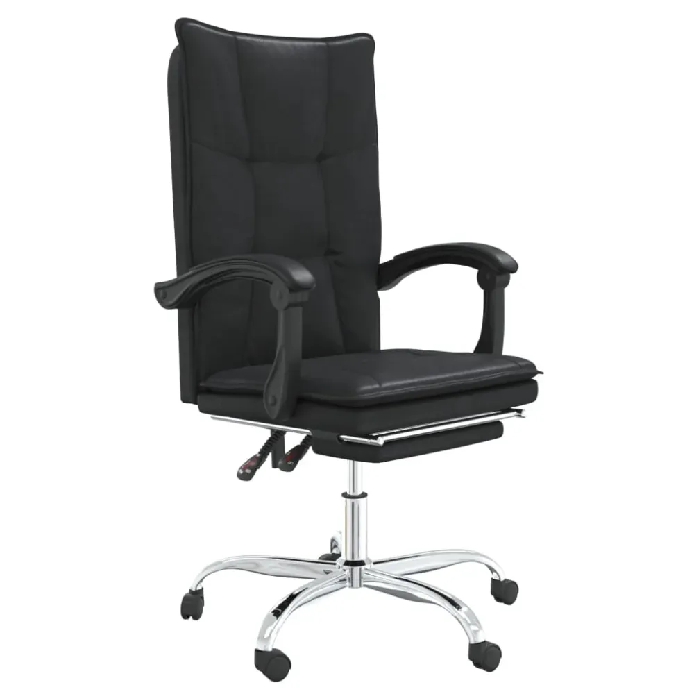 Chaise fauteuil siège pivotante de inclinable de bureau informatique étude similicuir noir 02_0024266 (Lot de 4)