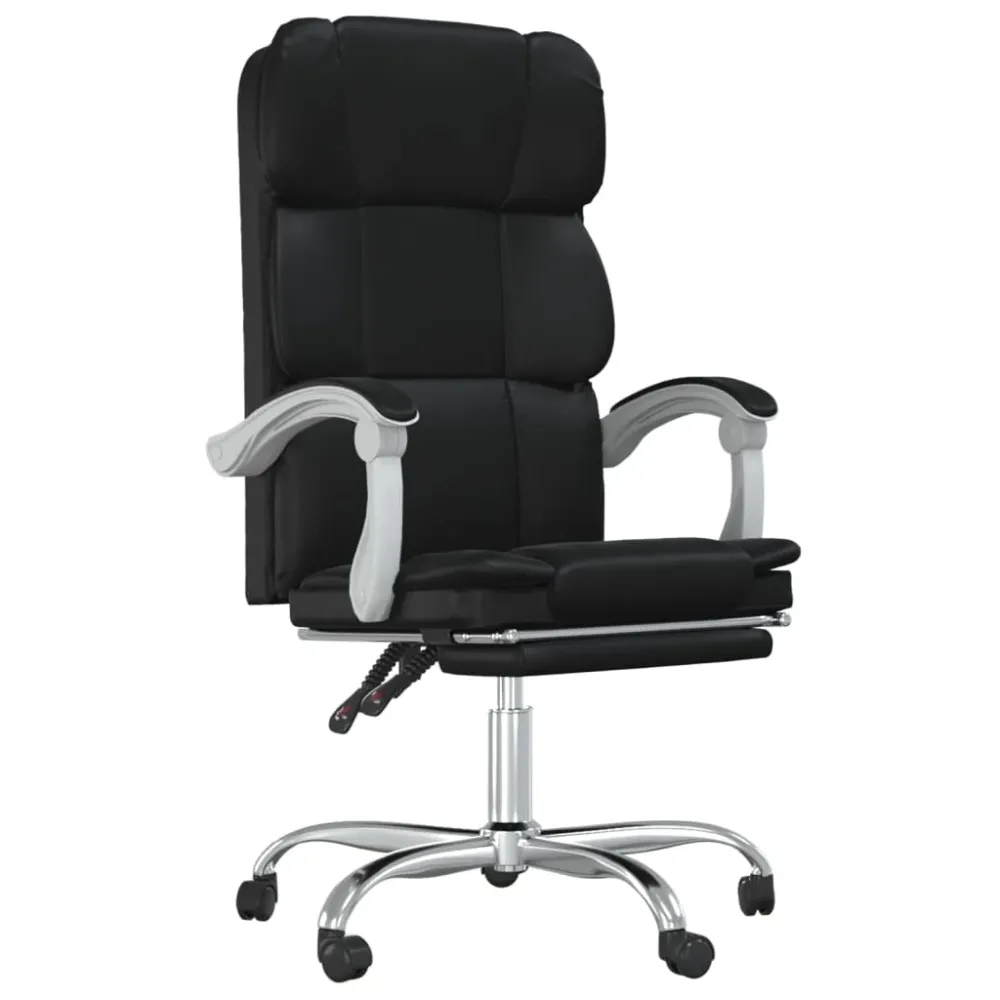 Chaise fauteuil siège pivotante de inclinable de bureau informatique étude similicuir noir 02_0024268 pour un espace de tr...