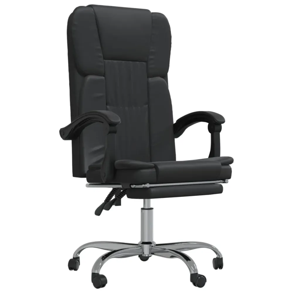 Chaise fauteuil siège pivotante de inclinable de bureau informatique étude similicuir noir 02_0024262 en tissu respirant