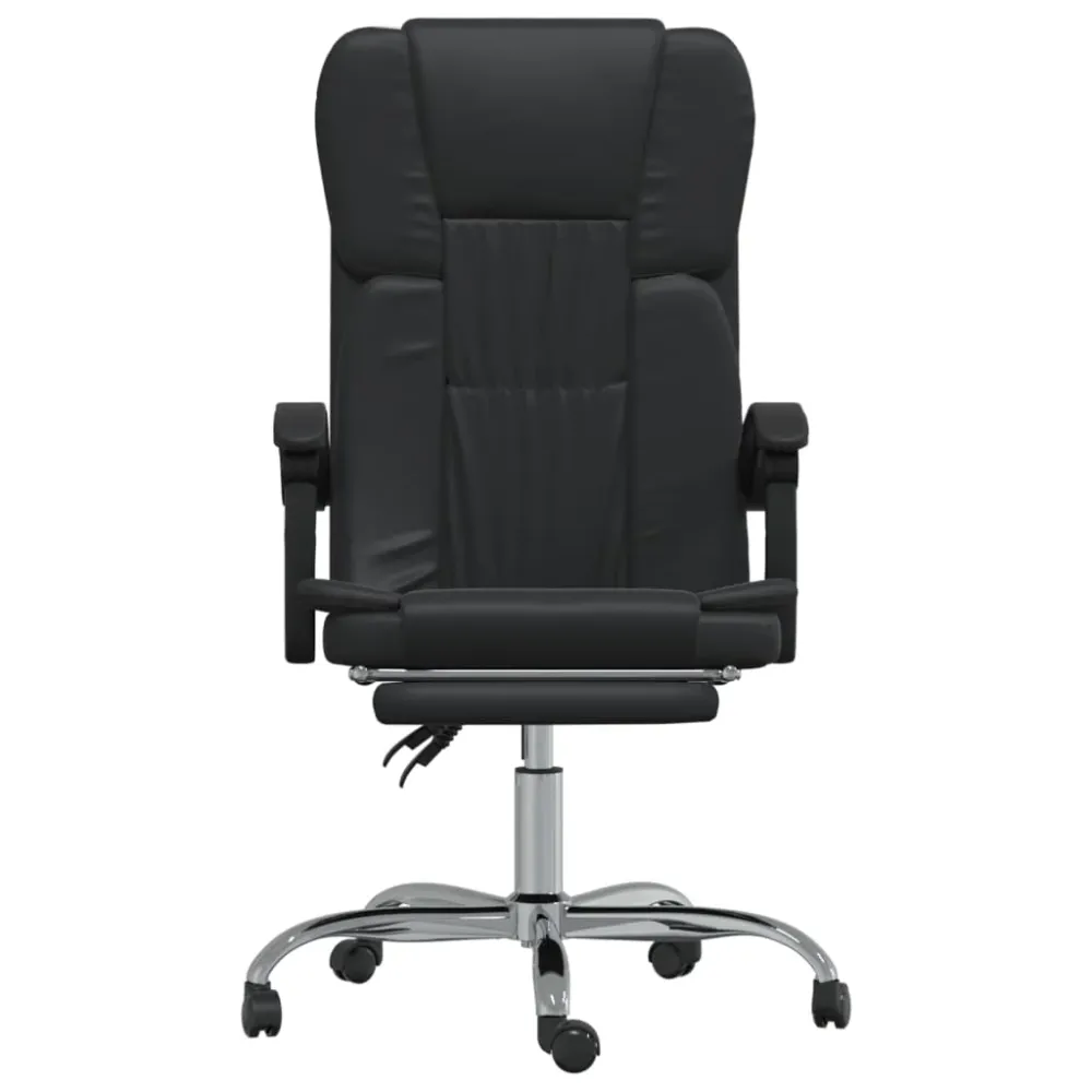 Chaise fauteuil siège pivotante de inclinable de bureau informatique étude similicuir noir 02_0024262 en tissu respirant