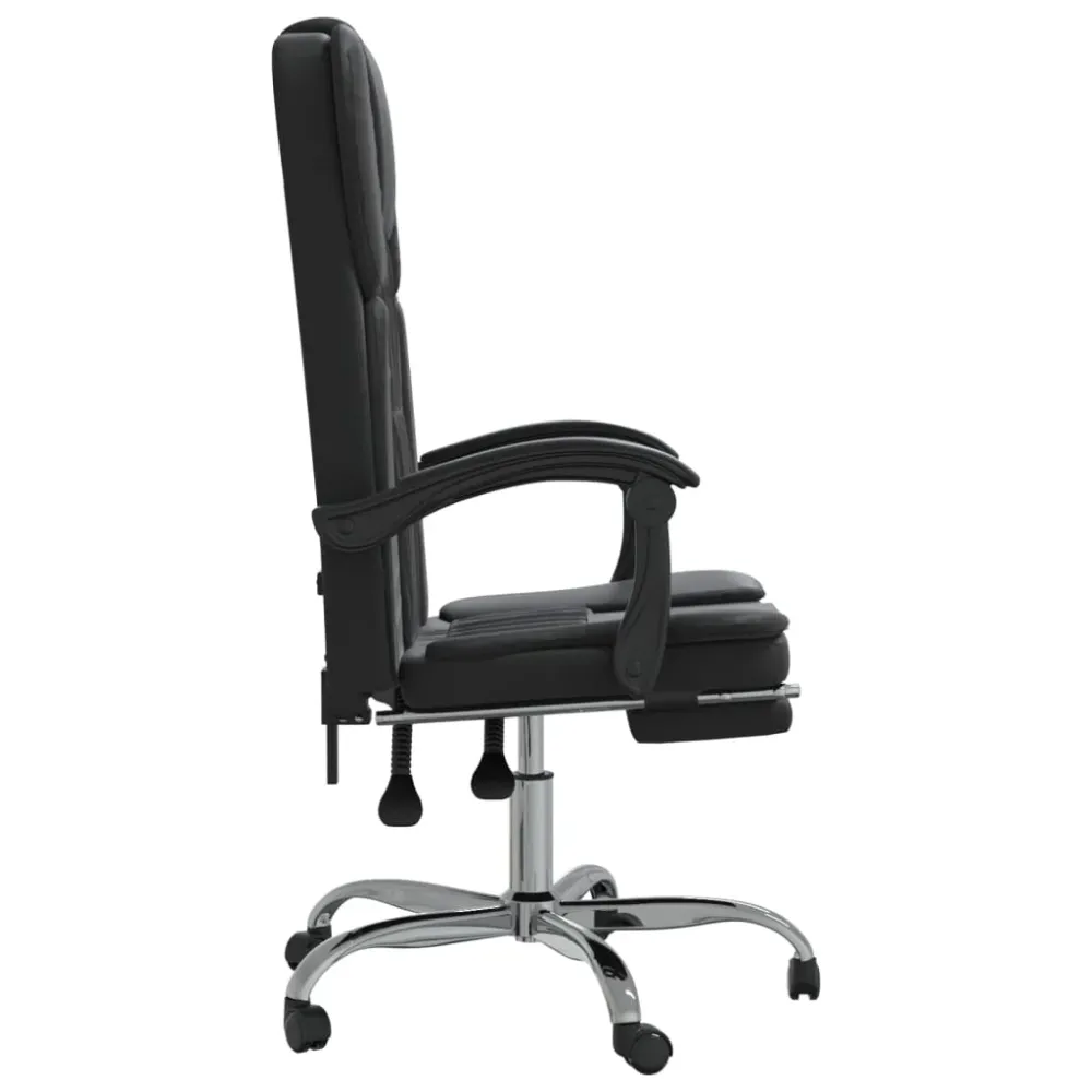 Chaise fauteuil siège pivotante de inclinable de bureau informatique étude similicuir noir 02_0024262 en tissu respirant