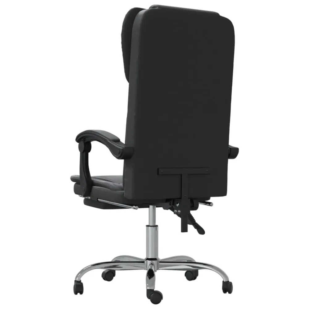 Chaise fauteuil siège pivotante de inclinable de bureau informatique étude similicuir noir 02_0024262 en tissu respirant