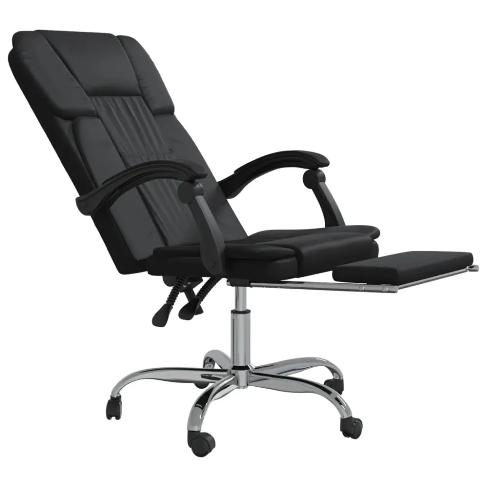 Chaise fauteuil siège pivotante de inclinable de bureau informatique étude similicuir noir 02_0024262 en tissu respirant