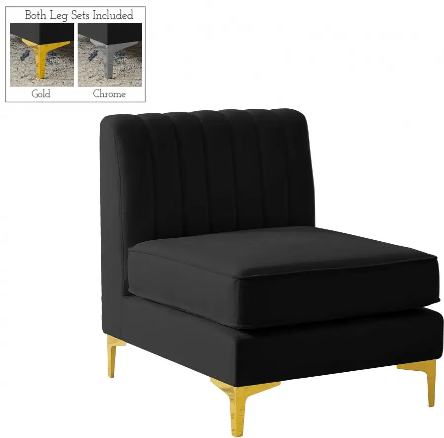 Chaise Modulaire Sans Accoudoirs En Velours Alina en tissu respirant