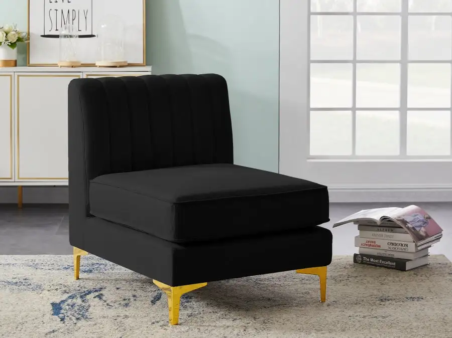 Chaise Modulaire Sans Accoudoirs En Velours Alina en tissu respirant
