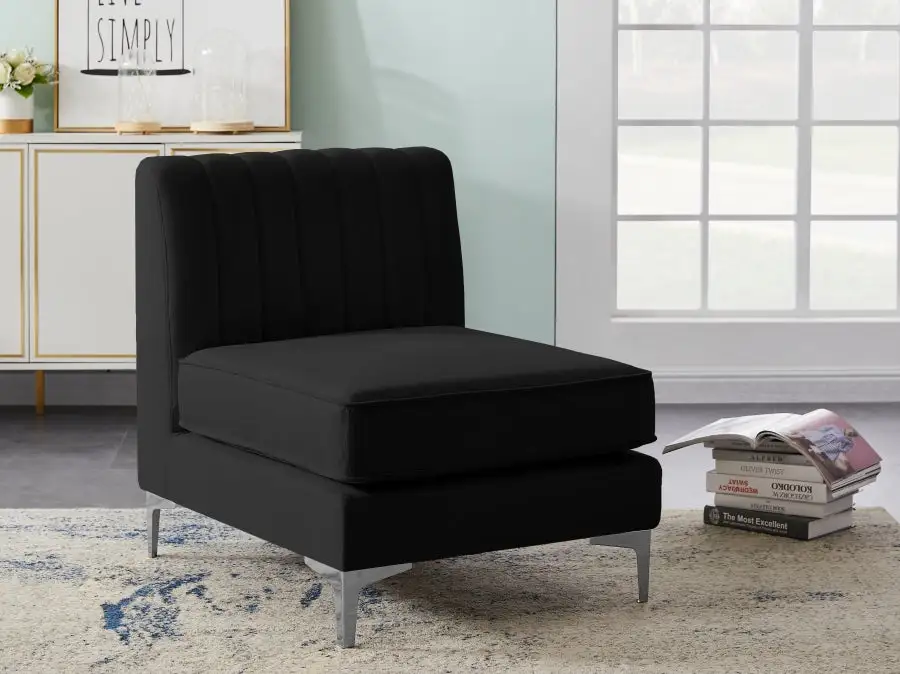 Chaise Modulaire Sans Accoudoirs En Velours Alina en tissu respirant