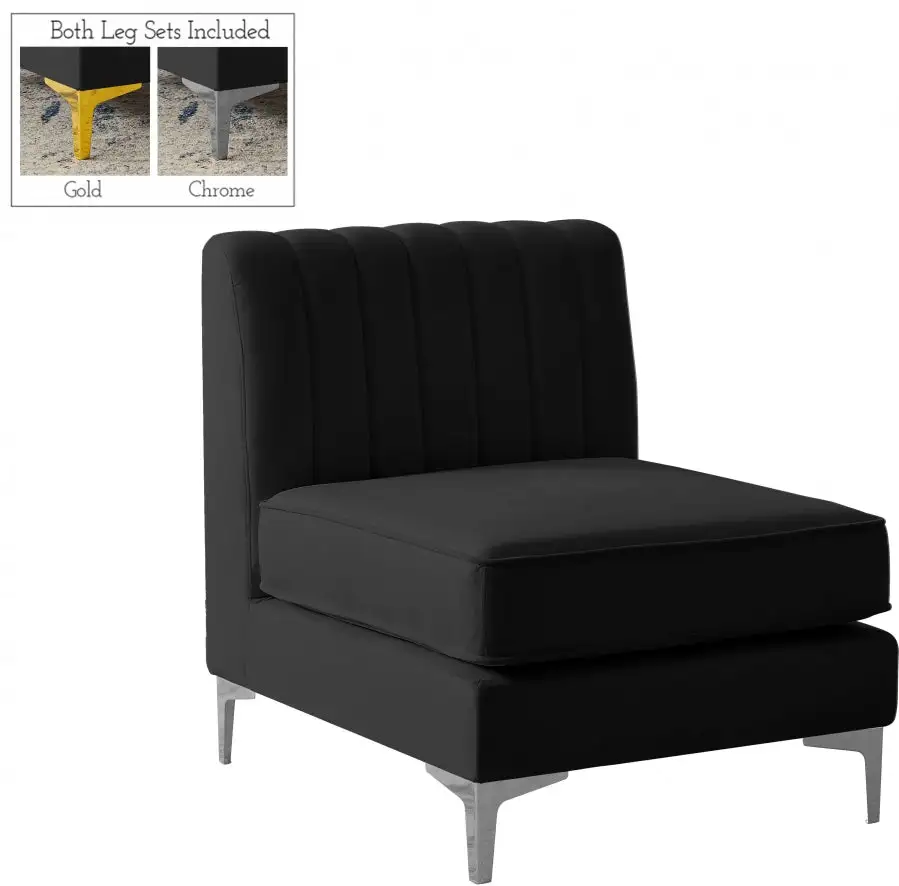 Chaise Modulaire Sans Accoudoirs En Velours Alina en tissu respirant