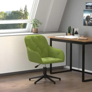 Chaise pivotante de bureau Vert net Velours