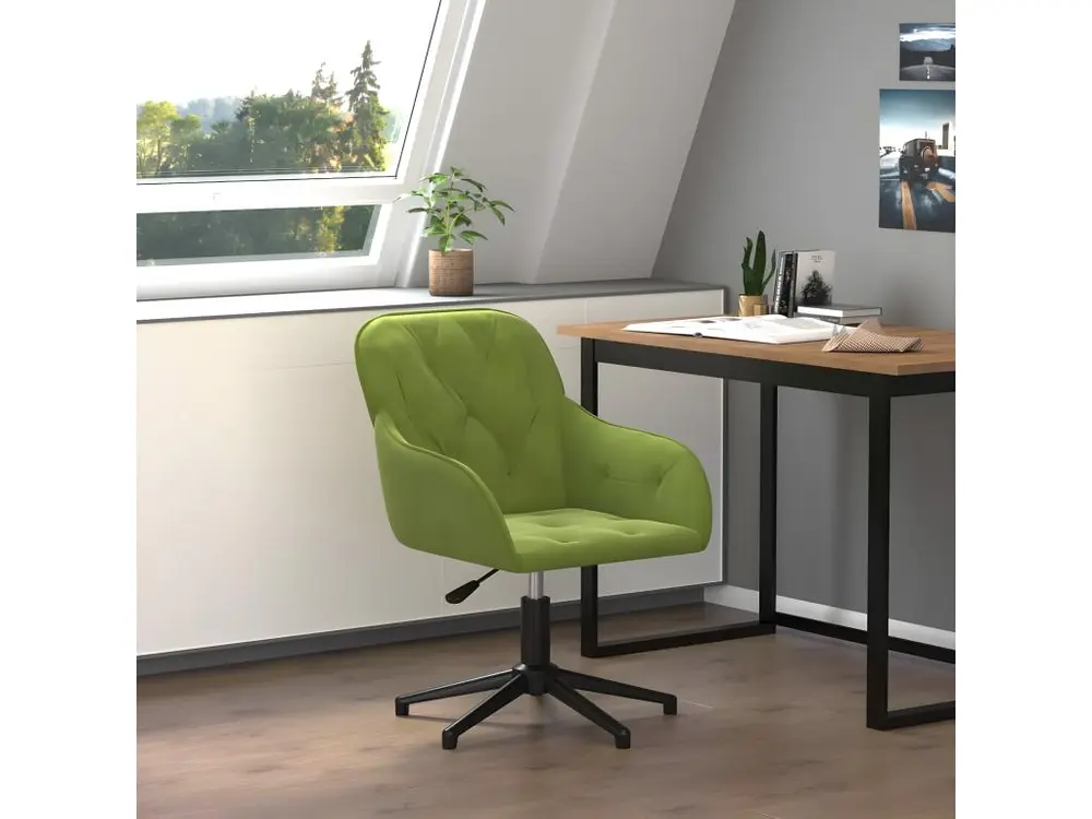 Chaise pivotante de bureau Vert net Velours