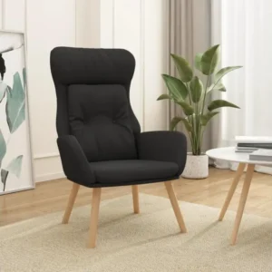 Chaise de relaxation Noir Tissu avec Garantie 2 Ans