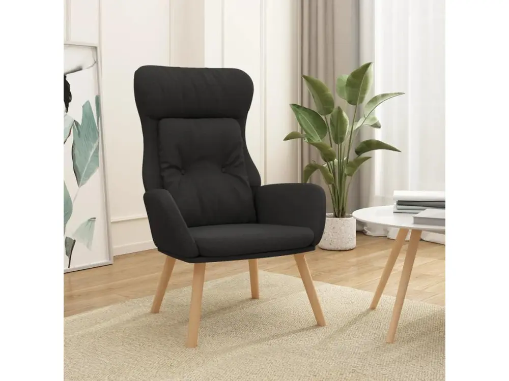 Chaise de relaxation Noir Tissu avec Garantie 2 Ans