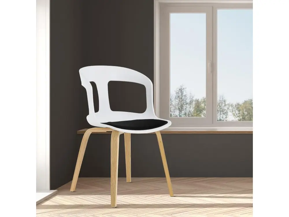 Chaise de Salle à Manger ou de Bureau avec Accoudoirs Pärumm Joritz Blanc 50x53x82 cm - Conforme aux Normes de Sécurité
