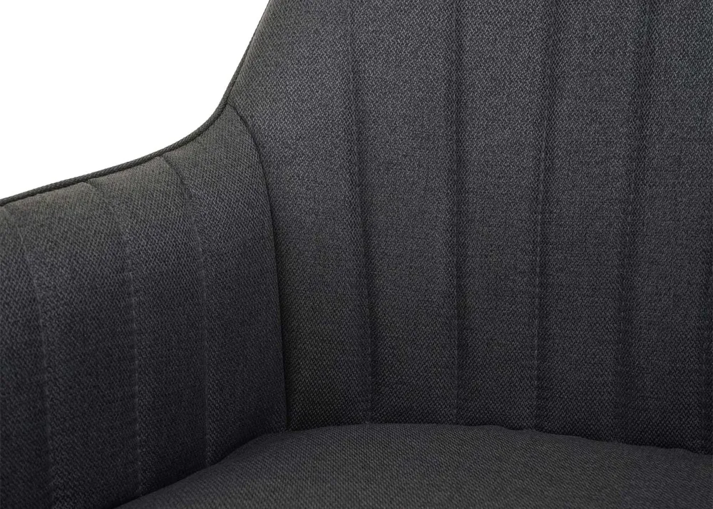 Chaise de salle à manger fauteuil de bureau en tissu gris ténébreux en acier design rétro 04_0002277