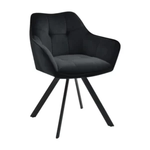 chaises avec accoudoirs - Velours & Métal - Noir - Scott pour bureau à hauteur variable