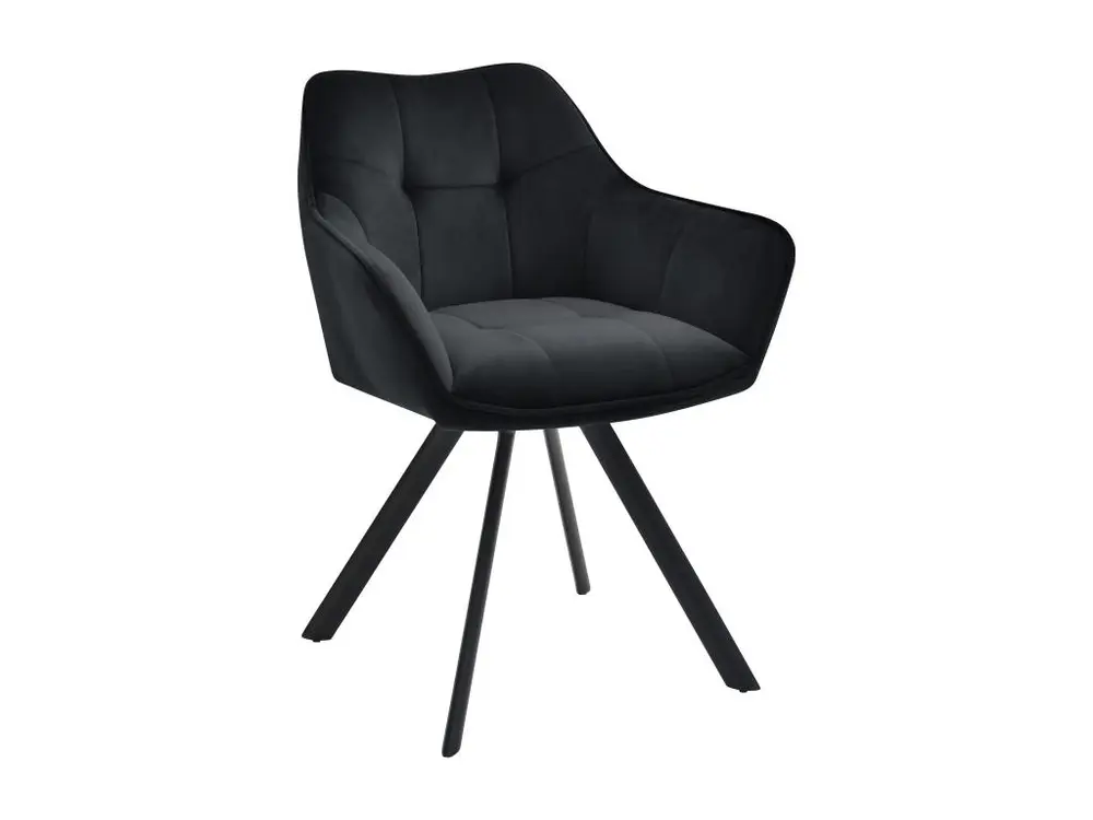 chaises avec accoudoirs - Velours & Métal - Noir - Scott pour bureau à hauteur variable