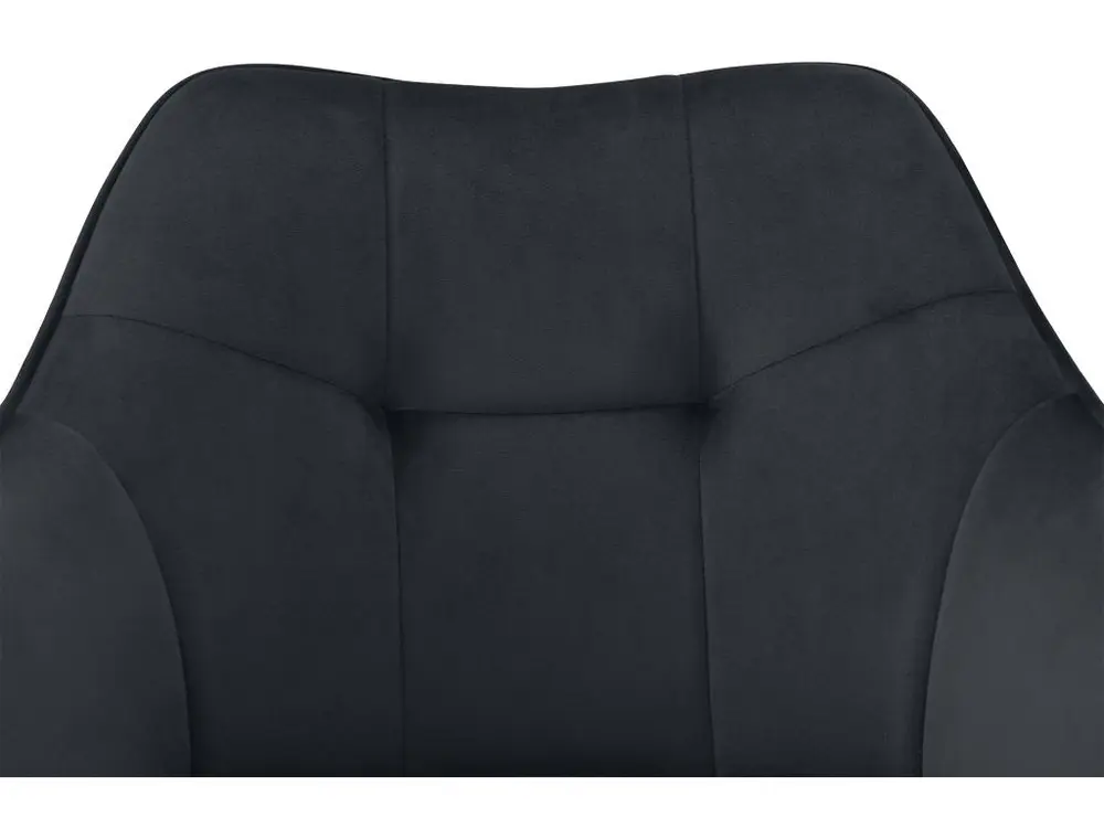 chaises avec accoudoirs - Velours & Métal - Noir - Scott pour bureau à hauteur variable