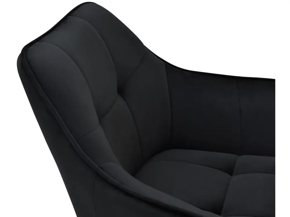 chaises avec accoudoirs - Velours & Métal - Noir - Scott pour bureau à hauteur variable