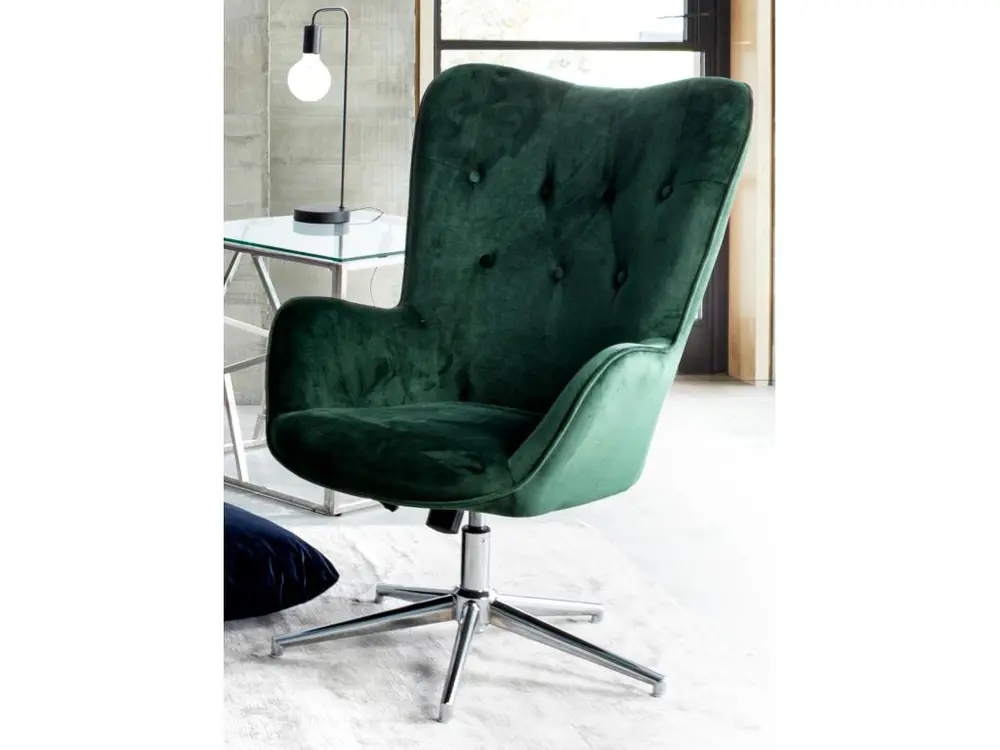 Coussin ergonomique pour Chaise de bureau réglable en velours vert Farija