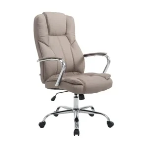 Coussin ergonomique pour Chaise de bureau - Tissu & Métal chromé - Taupe - XXL Xanthos
