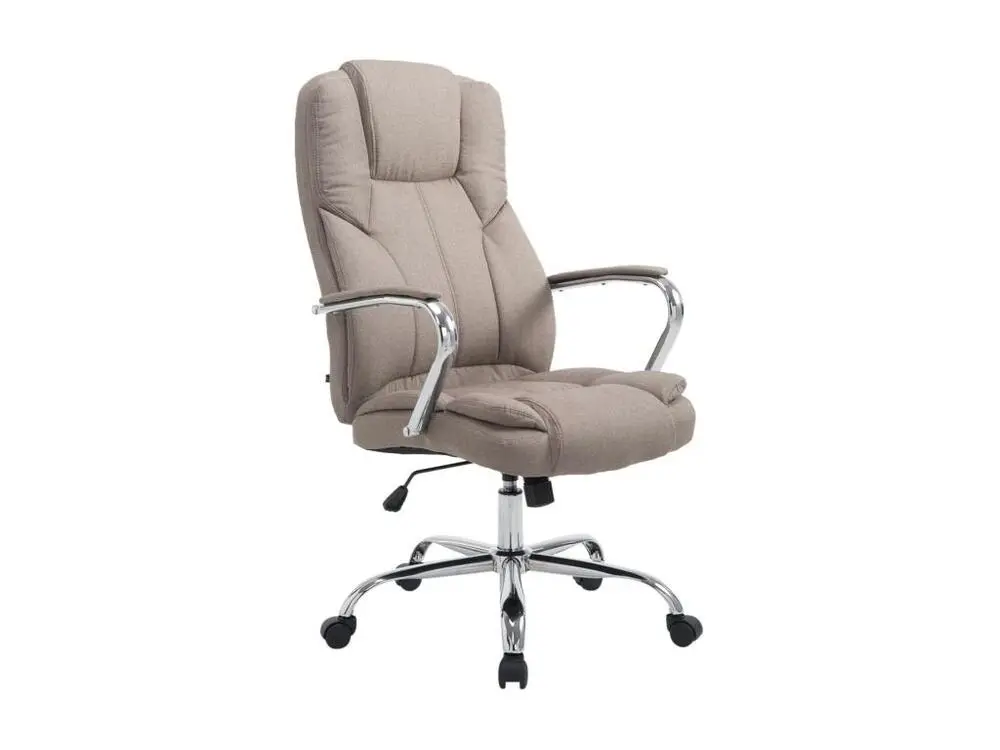 Coussin ergonomique pour Chaise de bureau - Tissu & Métal chromé - Taupe - XXL Xanthos