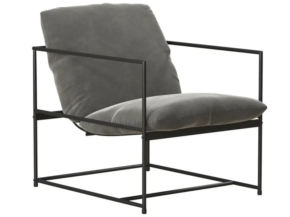 Coussin ergonomique pour Chaise d'appoint en velours gris