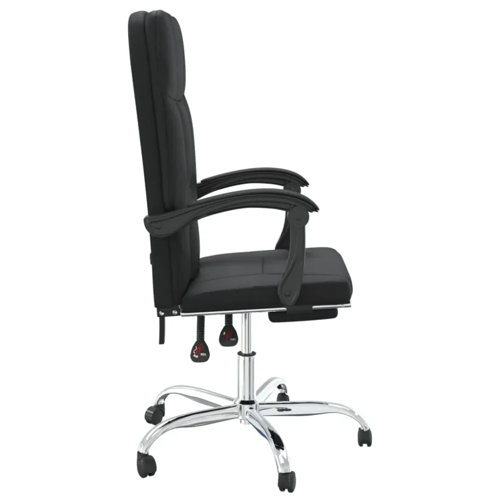 Coussin ergonomique pour Chaise fauteuil siège pivotante de inclinable de bureau informatique étude similicuir noir 02_002...