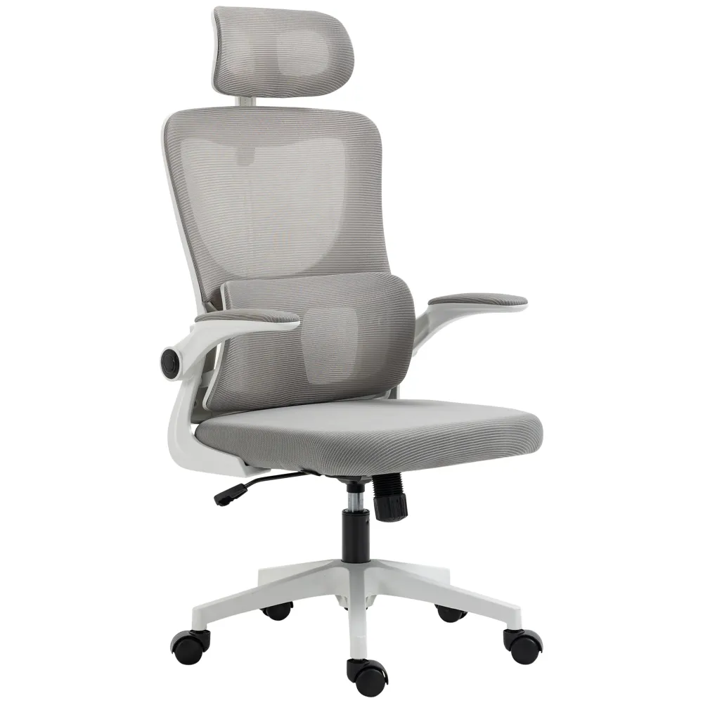 Coussin ergonomique pour Fauteuil de bureau, chaise ergonomique, maille respirant, accoudoirs relevables, pivotant, appui-...