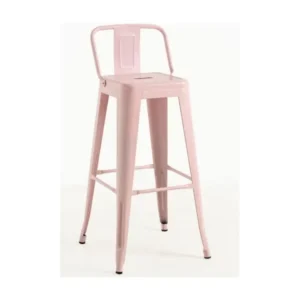 Coussin ergonomique pour Tabouret industriel avec dossier acier brillant Kontoir 74cm-Couleur Rose manifeste