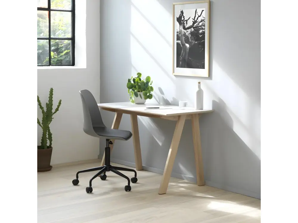 Curvi - Chaise de bureau en plastique et métal - Couleur - Gris pour un espace de travail ordonné