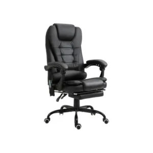 Fauteuil de bureau relaxant massant BRANSON noir avec revêtement anti-rayures