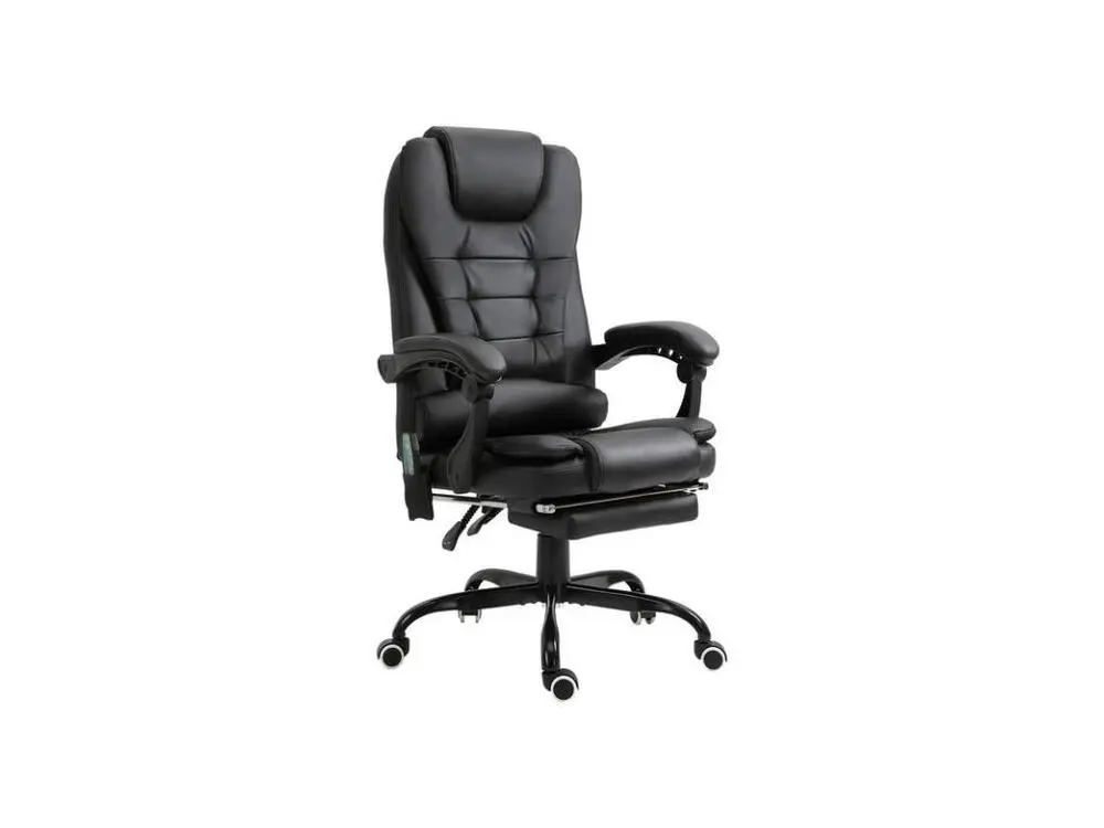 Fauteuil de bureau relaxant massant BRANSON noir avec revêtement anti-rayures
